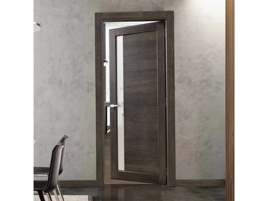 Porta per interni Baltimora New in legno di rovere gray di Bertolotto